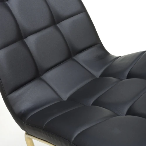Jenner Leather Effect Black/Gold Dining Chair - Set Of 2 - Image 7
