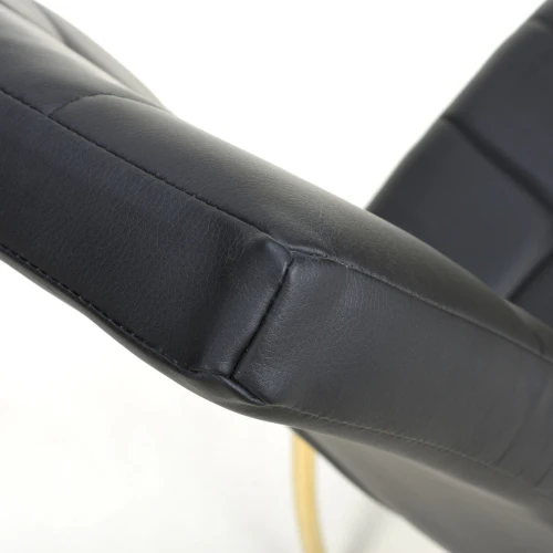 Jenner Leather Effect Black/Gold Dining Chair - Set Of 2 - Image 8