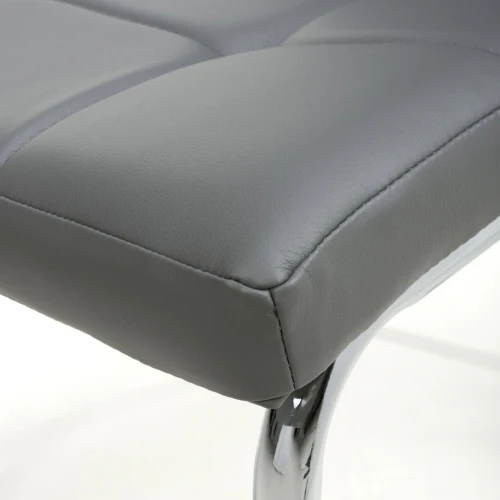 Jenner Leather Effect Grey/Chrome Dining Chair - Image 6