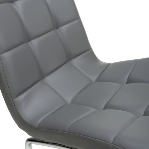 Jenner Leather Effect Grey/Chrome Dining Chair - Image 7