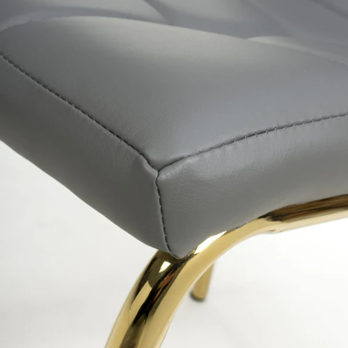 Jenner Leather Effect Grey/Gold Dining Chair - Image 6