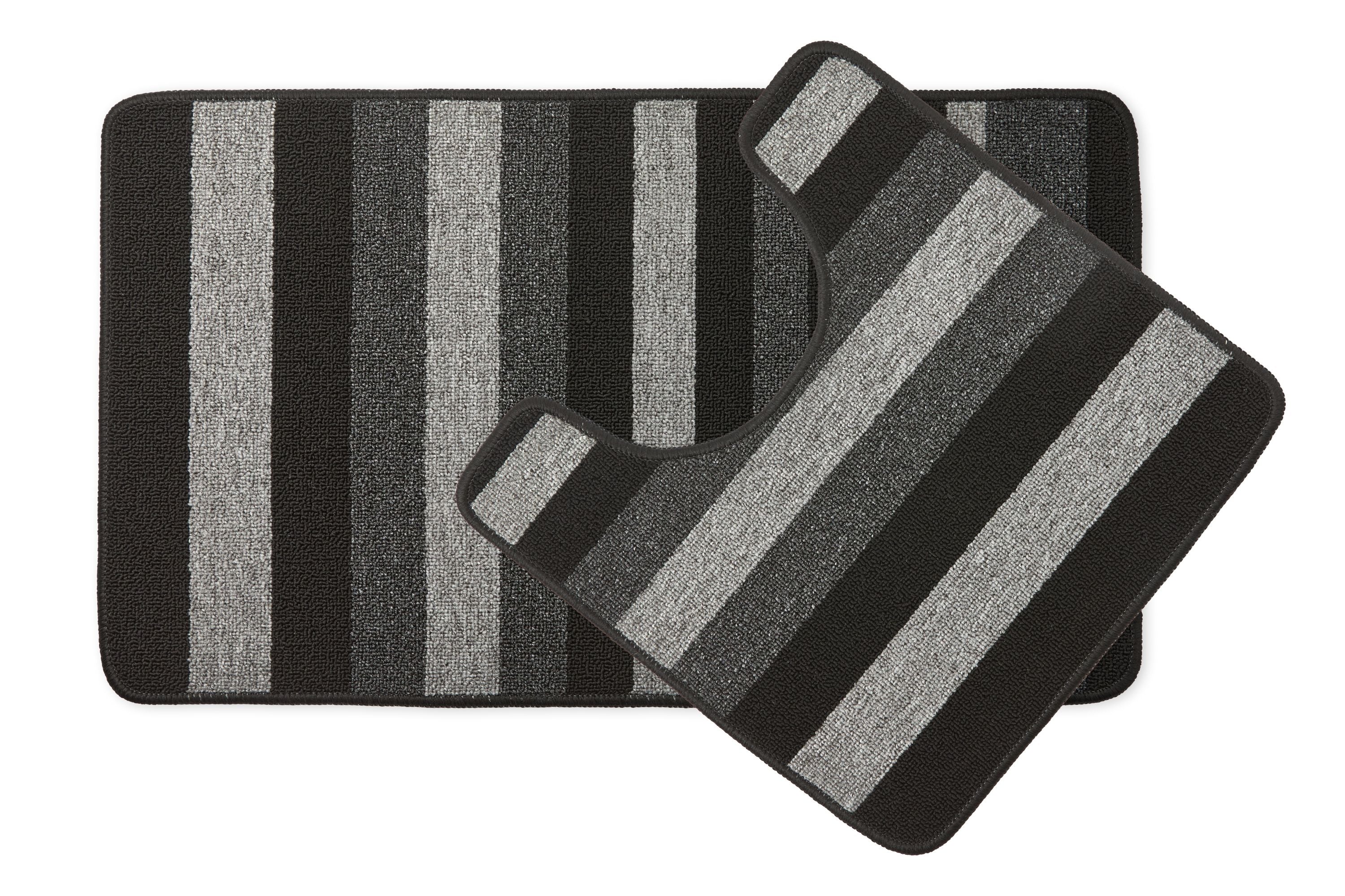 Jersey - Contrast Stripe 2pc Bath set in Grey