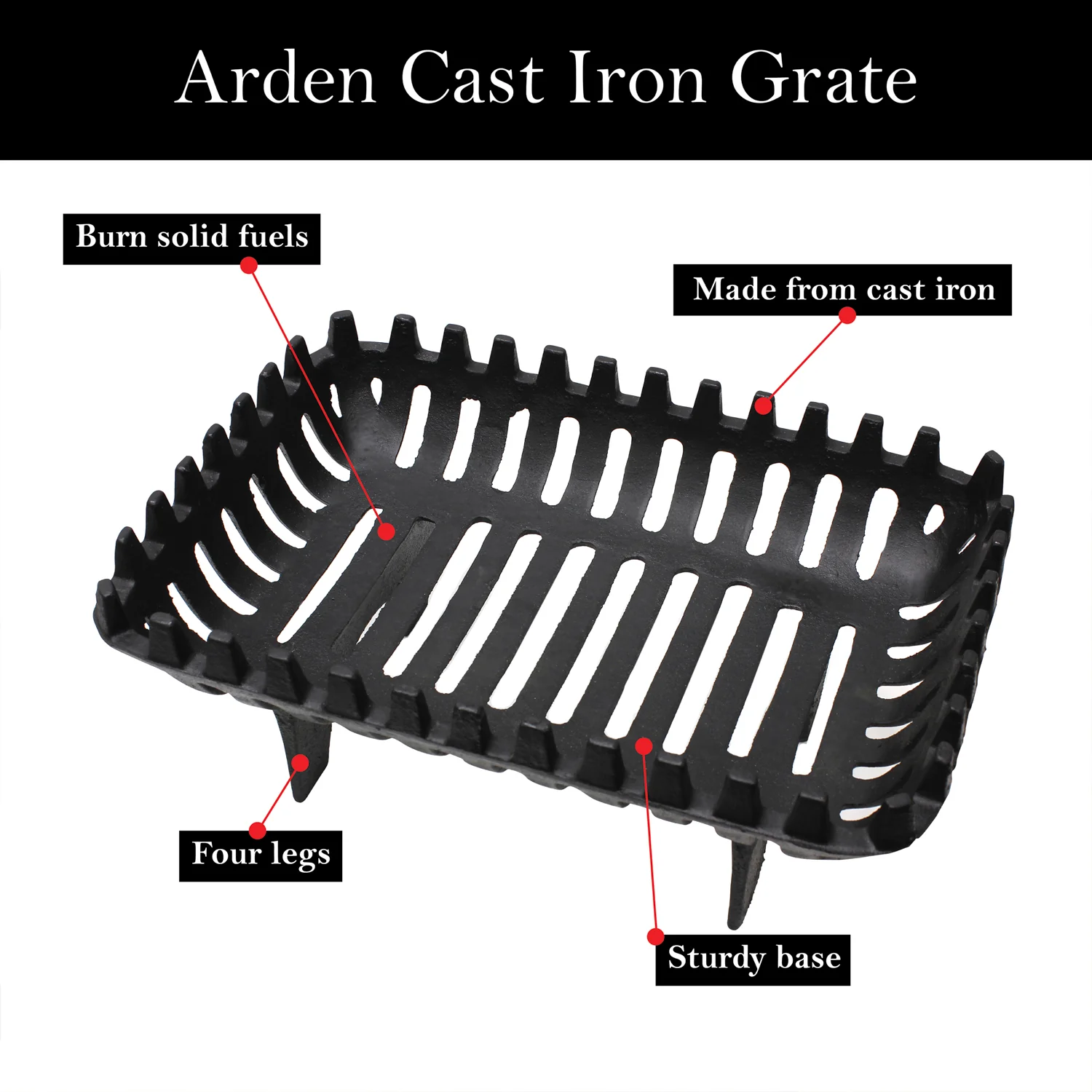 JVL Arden Fireside Fire Grate - Image 5