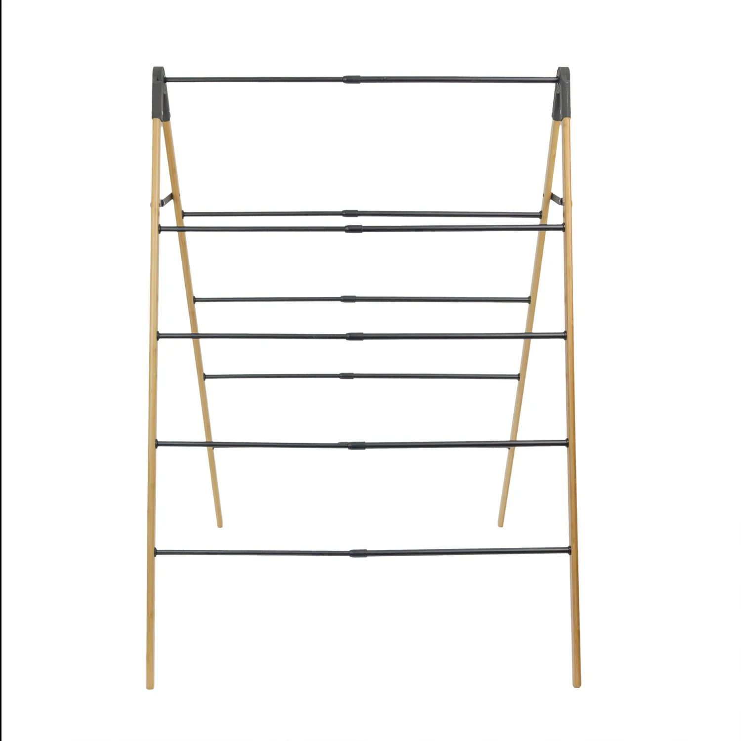 JVL Bamboo Extendable 4 Tier Laundry Clothes Airer Ladder, 6M - Image 2