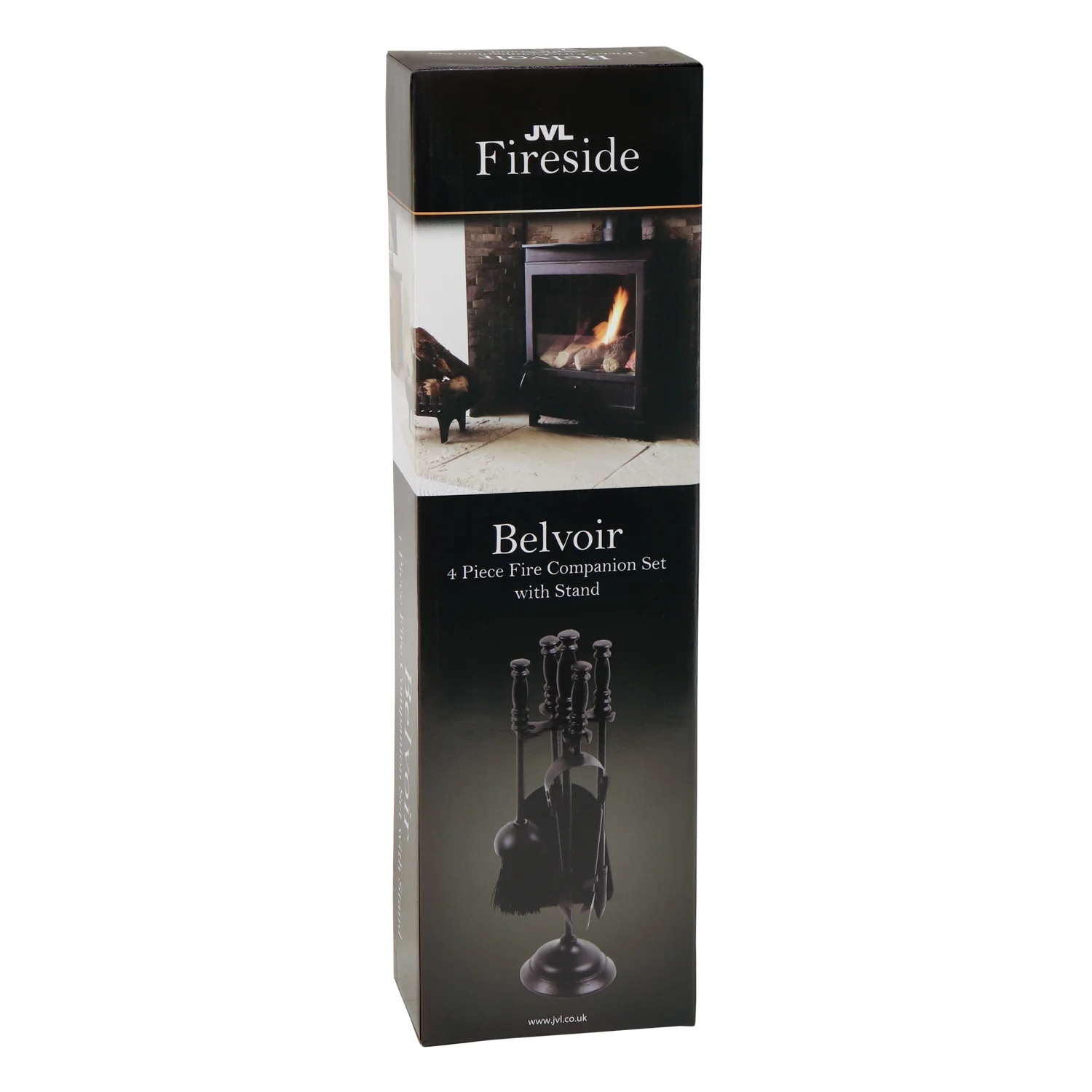 JVL Belvoir 4 Piece Fireside Companion Set And Stand - Image 11