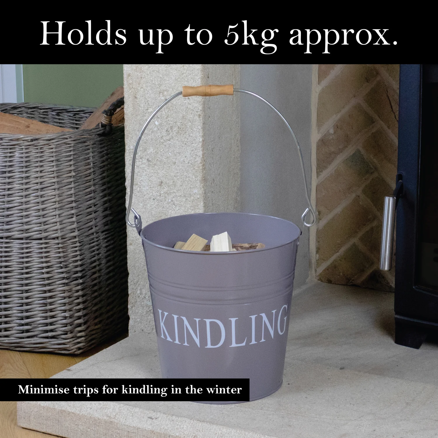 JVL Charlton Fireside Kindling Bucket - Image 7