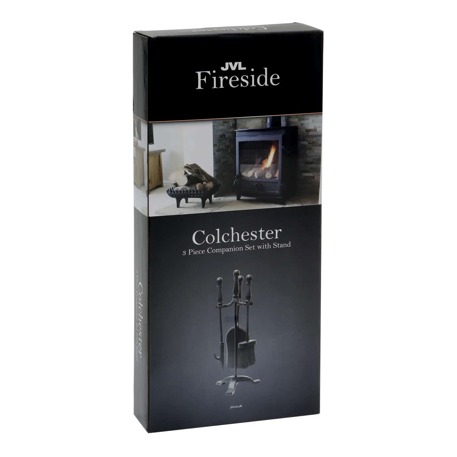 JVL Colchester 3 Piece Fireside Companion Set And Stand - Image 16