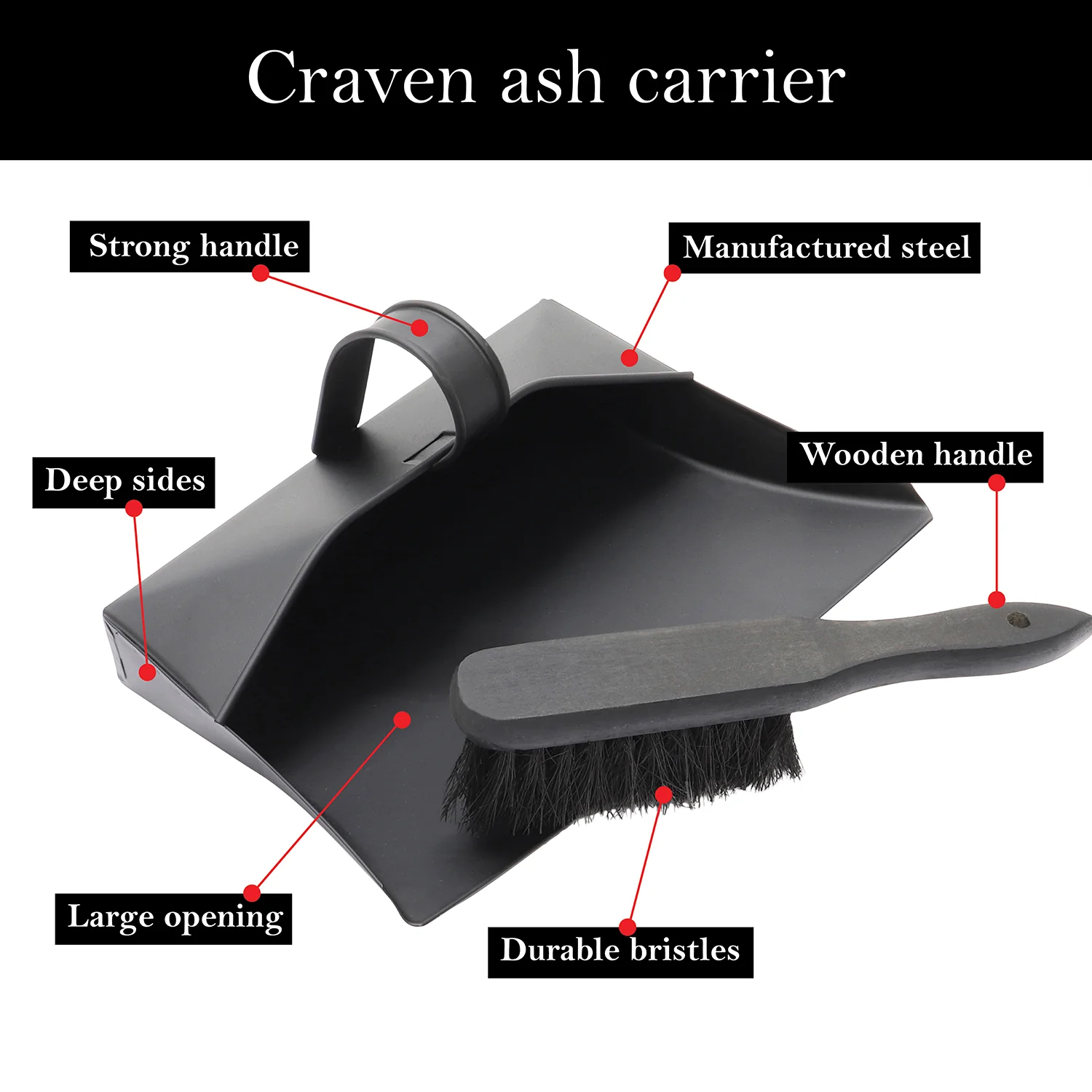 JVL Craven Fireside Ash Carrier Set - Image 6
