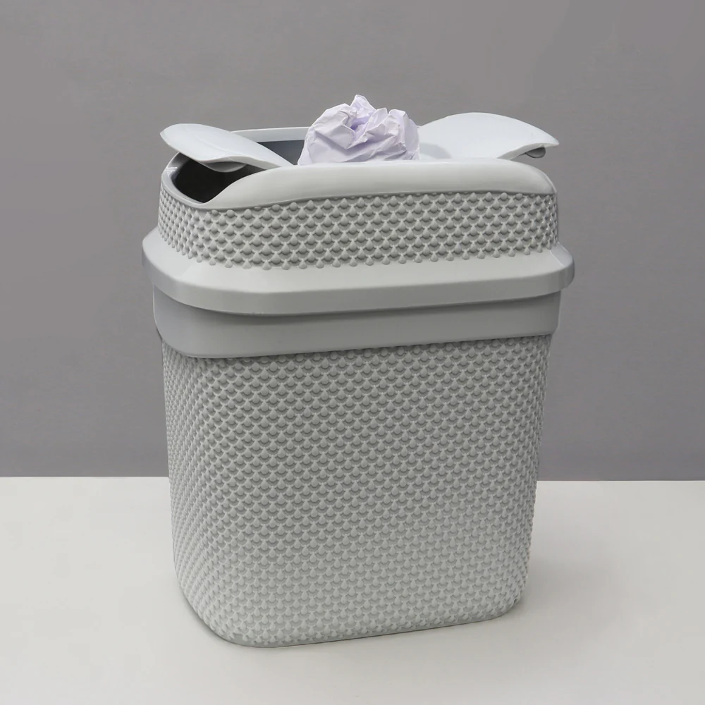 JVL Droplette Toilet Brush And Lidded Bin Bathroom Set - Image 2