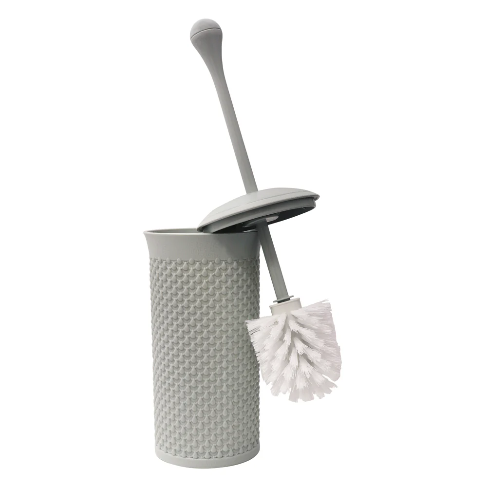 JVL Droplette Toilet Brush And Lidded Bin Bathroom Set - Image 3