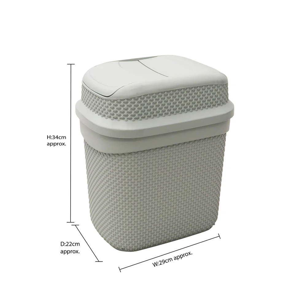 JVL Droplette Toilet Brush And Lidded Bin Bathroom Set - Image 5