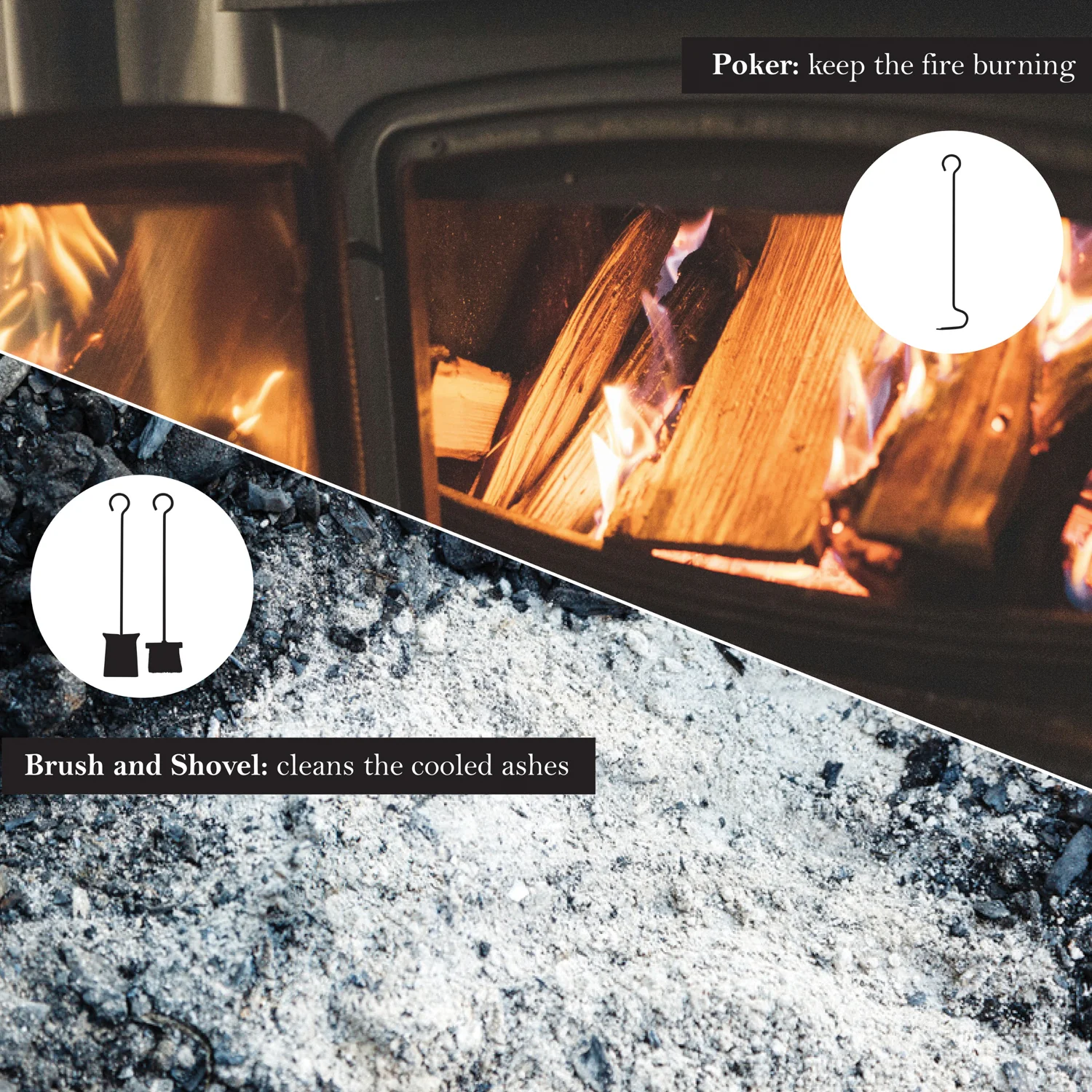 JVL Edale 3 Piece Fireside Companion Set And Stand - Image 4