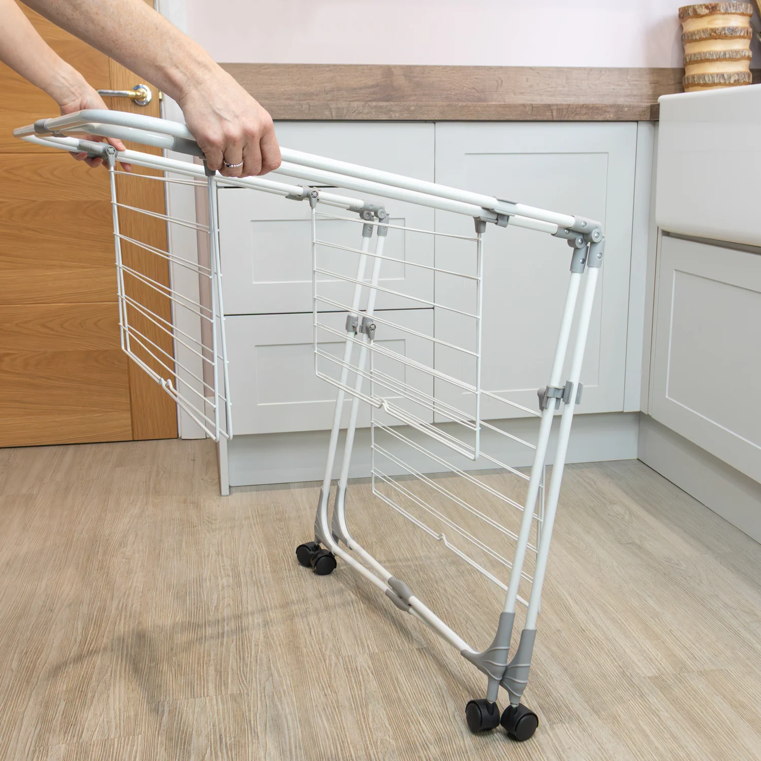 JVL Foldable 3 Tier Laundry Wshing Clothes Drying Rack, 28M - Image 3