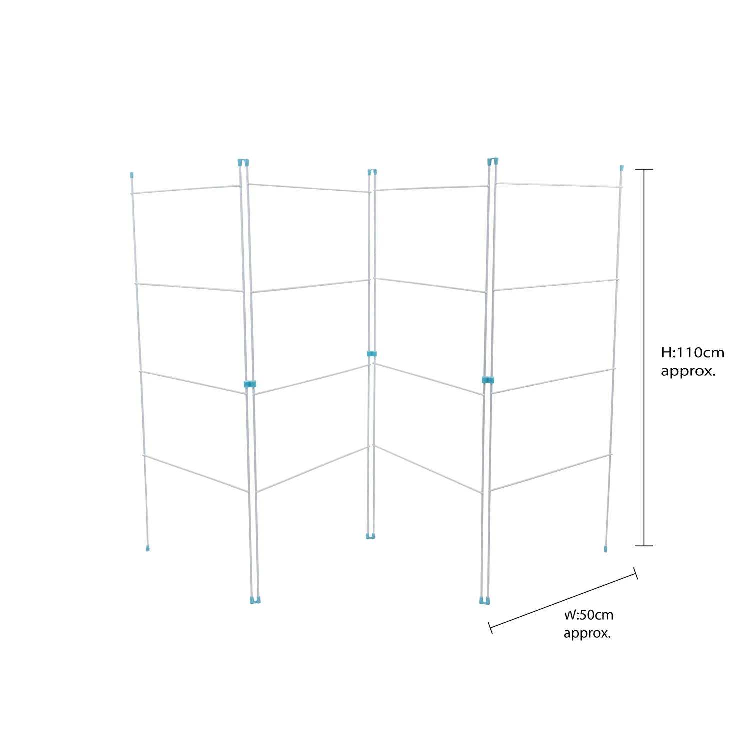 JVL Indoor/Outdoor Four Panel Folding Clothes Airer Laundry Dryer, 8M - Image 21