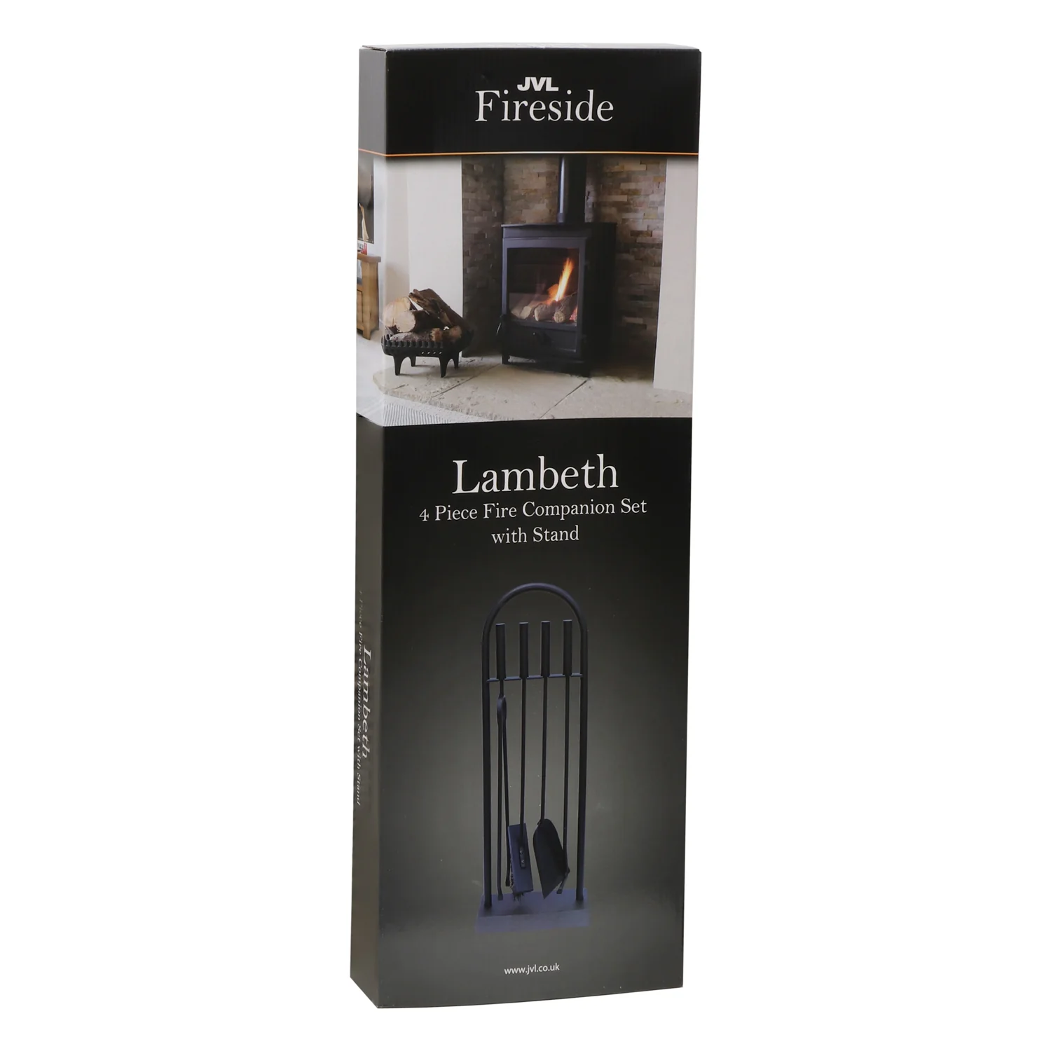 JVL Lambeth 4 Piece Fireside Companion Set And Stand - Image 12