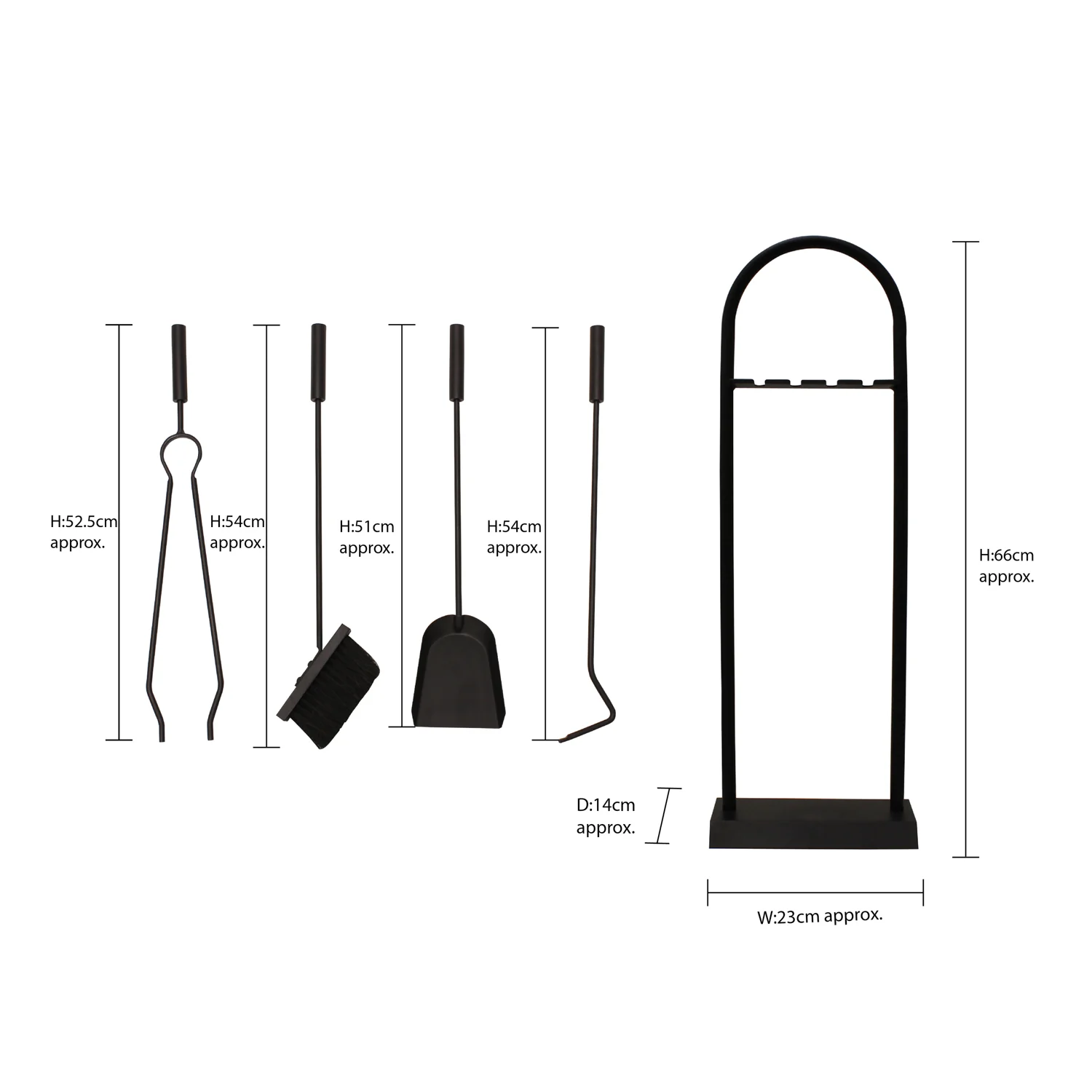 JVL Lambeth 4 Piece Fireside Companion Set And Stand - Image 13