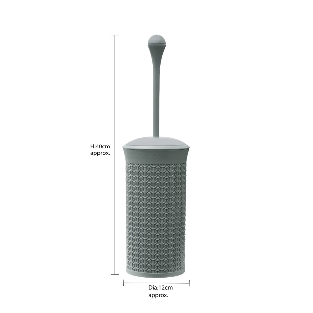 JVL Loop Toilet Brush And Lidded Bin Bathroom Set, Grey - Image 4