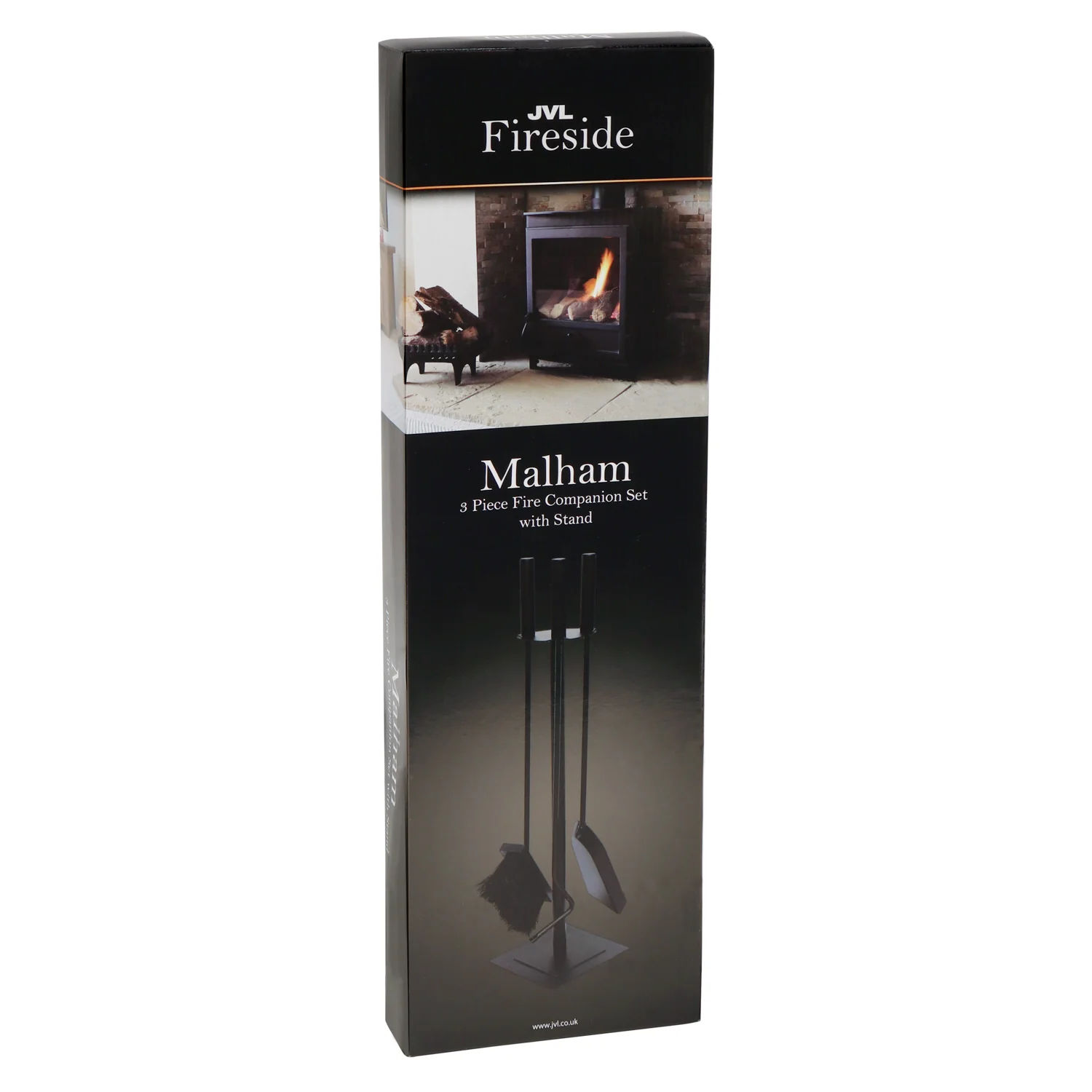 JVL Malham 3 Piece Fireside Companion Set And Stand - Image 9