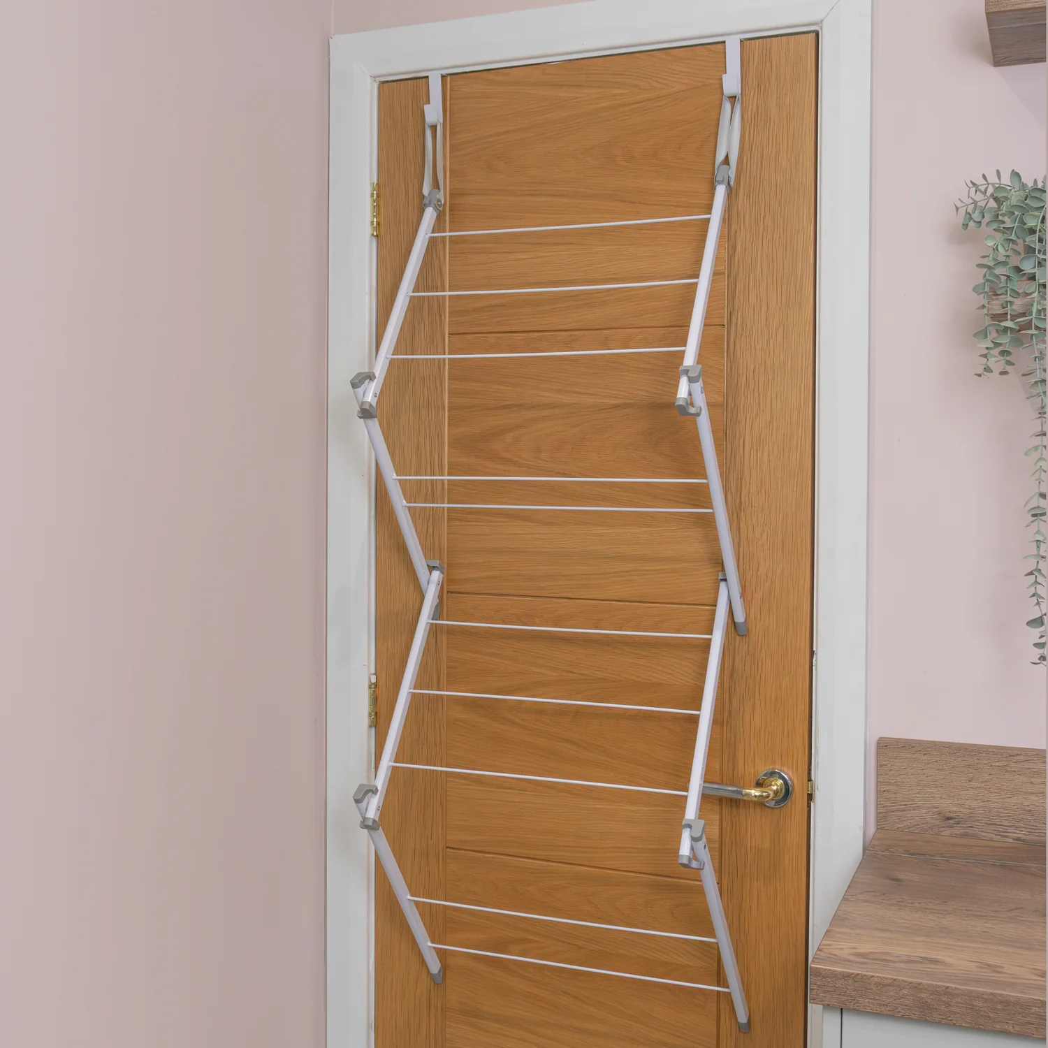 JVL Over Door Concertina Laundry Clothes Drying Airer, 4.5M - Image 5