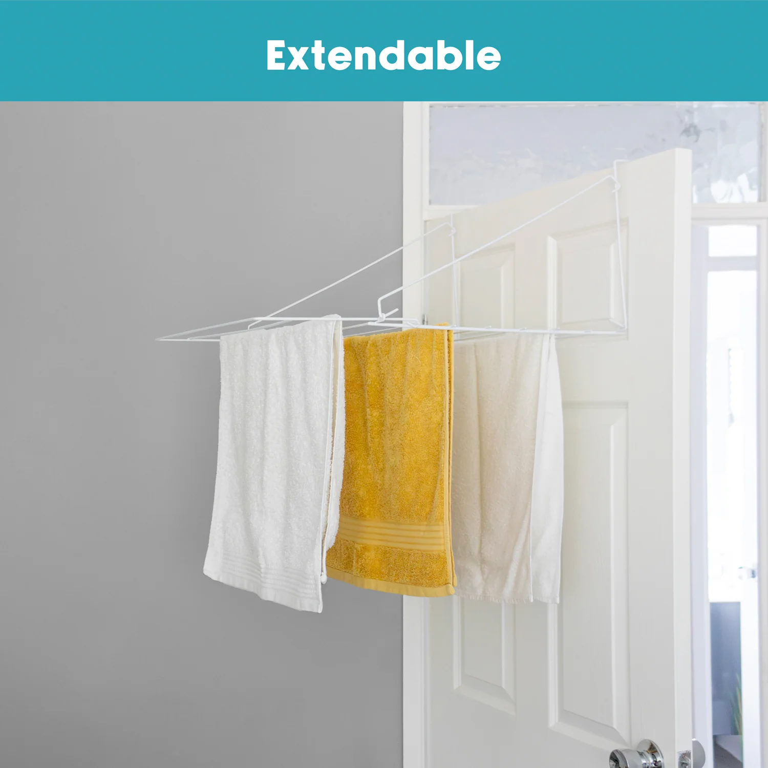 JVL Over Door Utility Clothes Washing Laundry Dryer Clothes Airer, 7M - Image 8