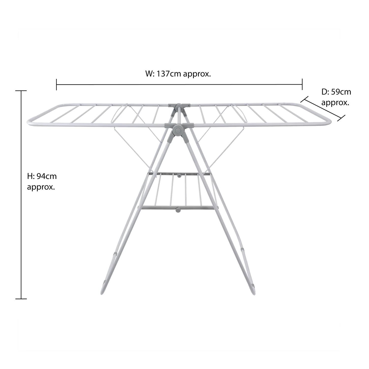 JVL Winged Folding Laundry Washing Clothes Airer, 13M - Image 17