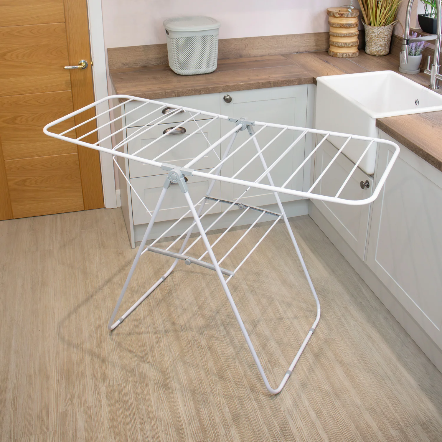 JVL Winged Folding Laundry Washing Clothes Airer, 13M - Image 7