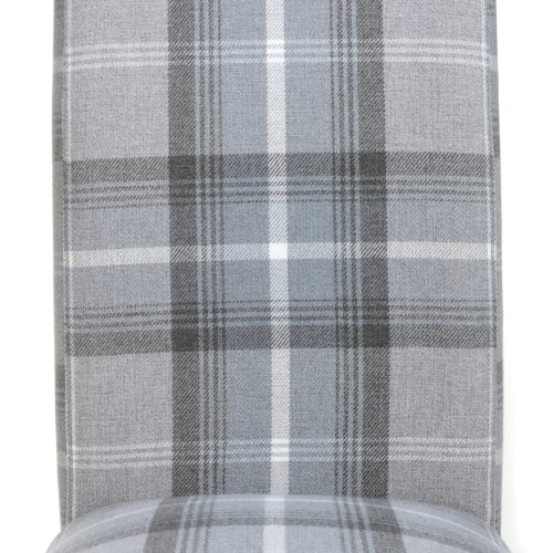 Karta Scroll Back Check Grey Dining Chair - Set Of 2 - Image 11