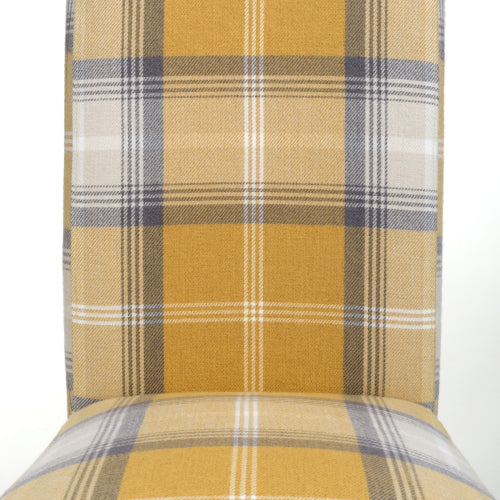 Karta Scroll Back Check Yellow Dining Chair - Set Of 2 - Image 10