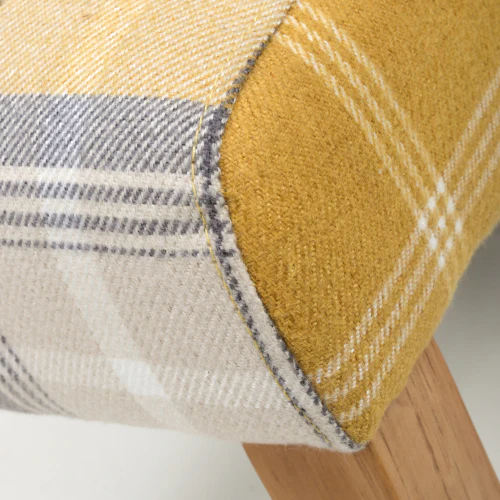 Karta Scroll Back Check Yellow Dining Chair - Set Of 2 - Image 11