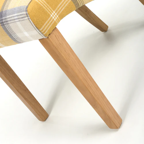 Karta Scroll Back Check Yellow Dining Chair - Set Of 2 - Image 12