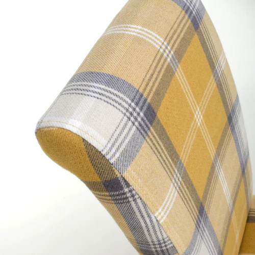 Karta Scroll Back Check Yellow Dining Chair - Set Of 2 - Image 6