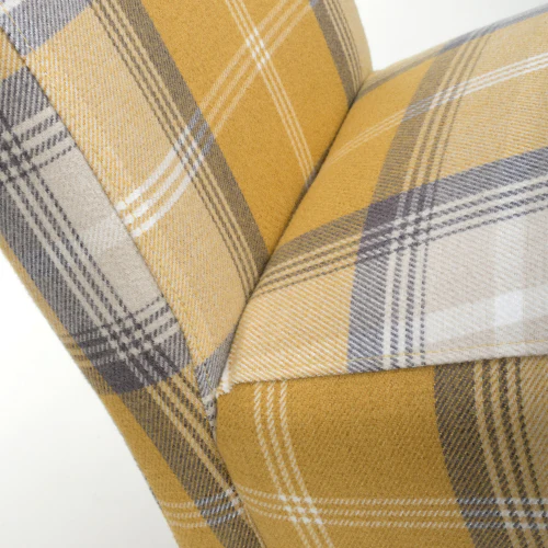 Karta Scroll Back Check Yellow Dining Chair - Set Of 2 - Image 7