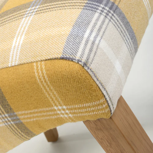 Karta Scroll Back Check Yellow Dining Chair - Set Of 2 - Image 9