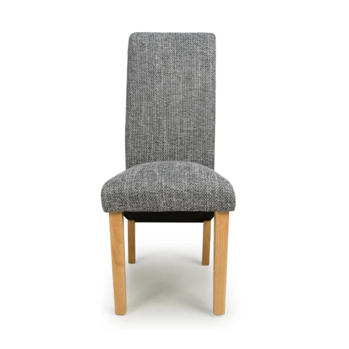 Karta Scroll Back Tweed Grey Dining Chair - Set Of 2 - Image 5