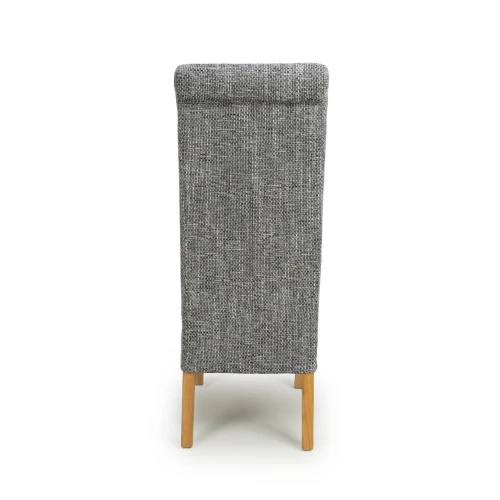 Karta Scroll Back Tweed Grey Dining Chair - Set Of 2 - Image 6
