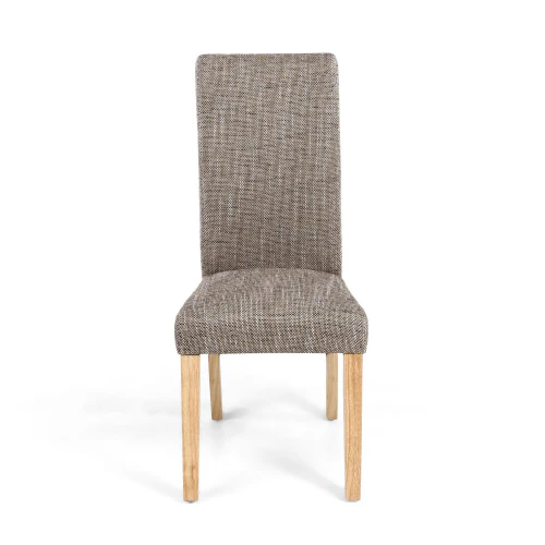 Karta Scroll Back Tweed Oatmeal Dining Chair - Set Of 2 - Image 4