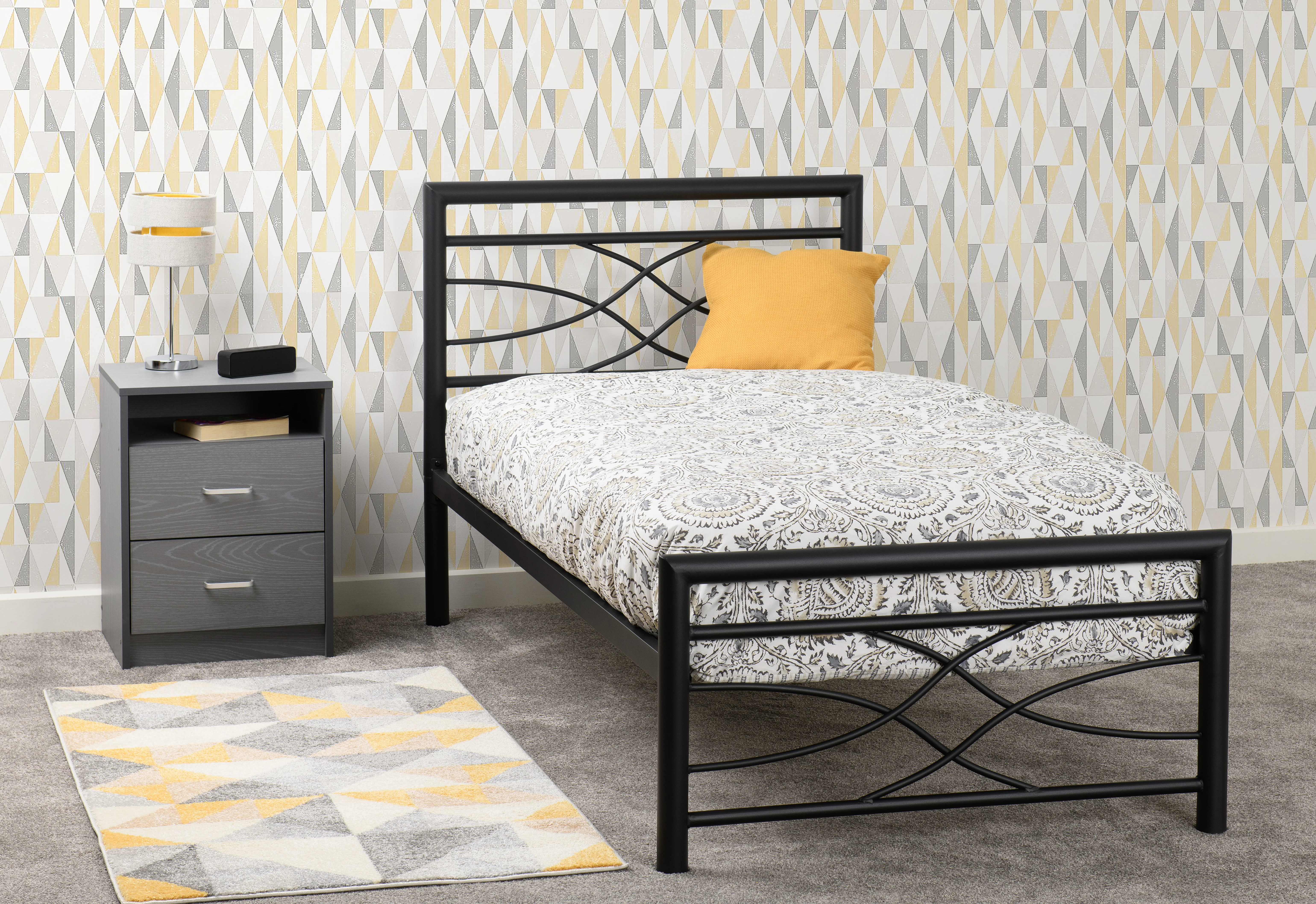 KELLY 3' SINGLE BED - BLACK - Image 9