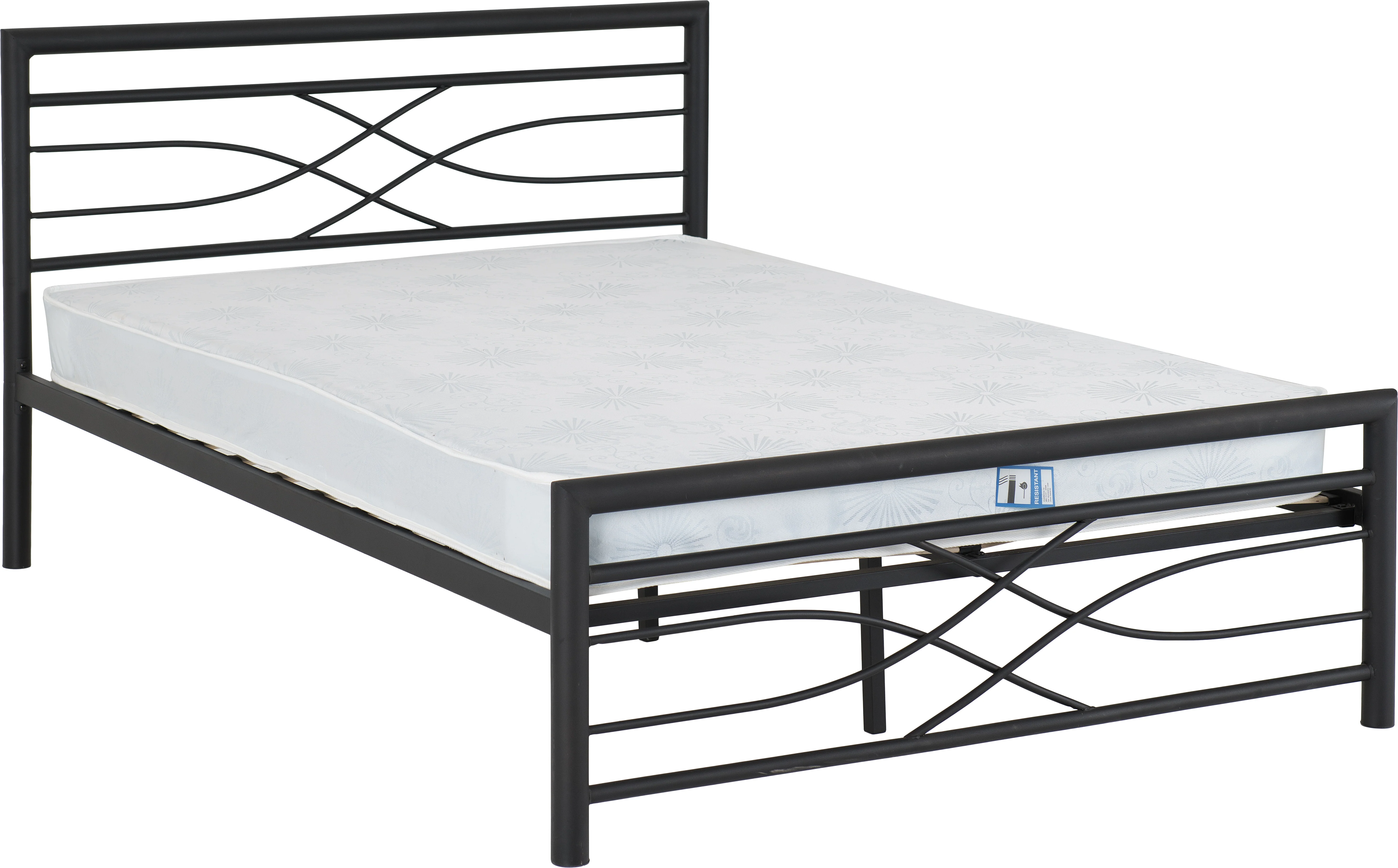 KELLY 4'6" DOUBLE BED - BLACK