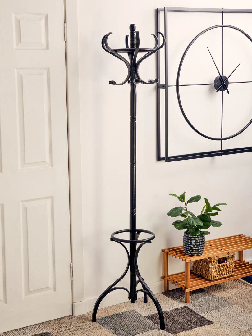 Kennedy Black Finish Floor Standing Coat Stand - Image 3