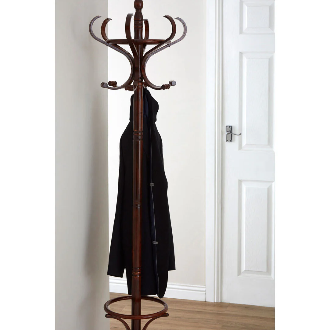 Kennedy Walnut Finish Solid Birchwood Coat Stand - Image 2