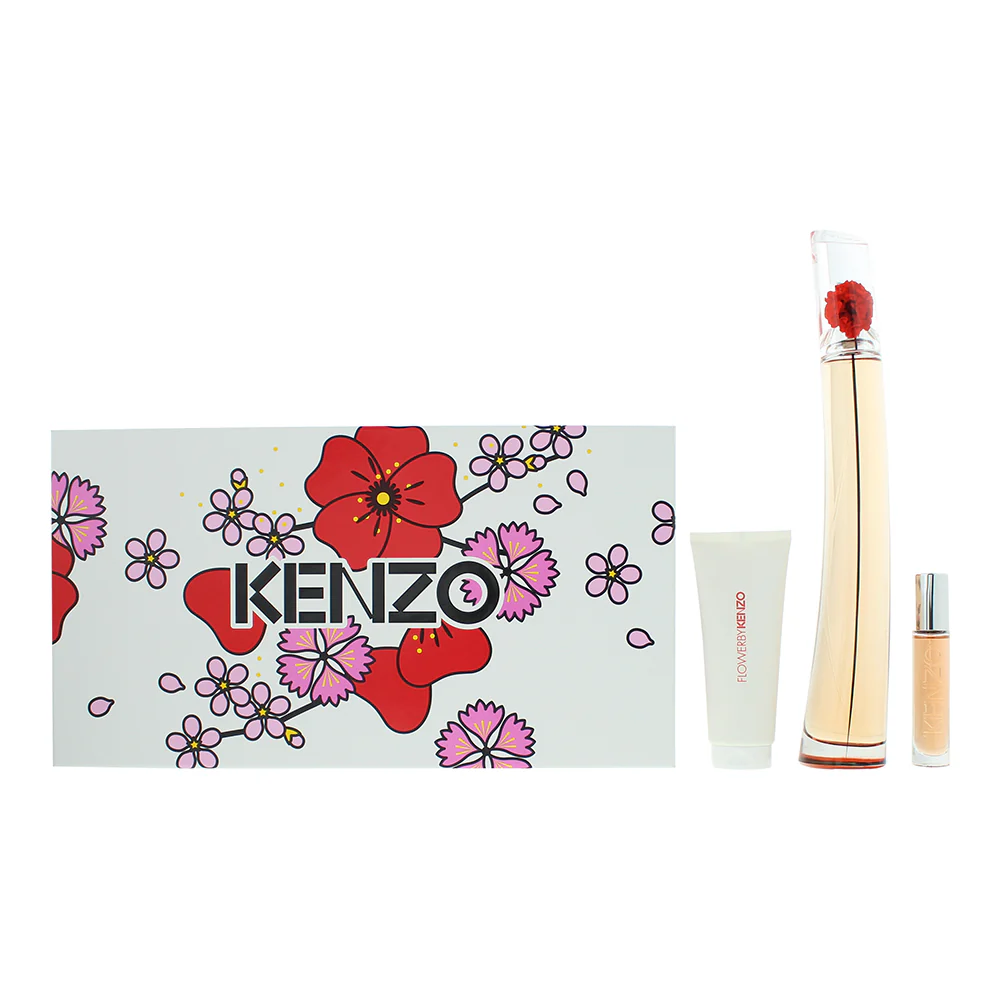 Kenzo Flower L'absolue Eau de Parfum 3 Piece Gift Set: Eau de Parfum 100ml - Eau