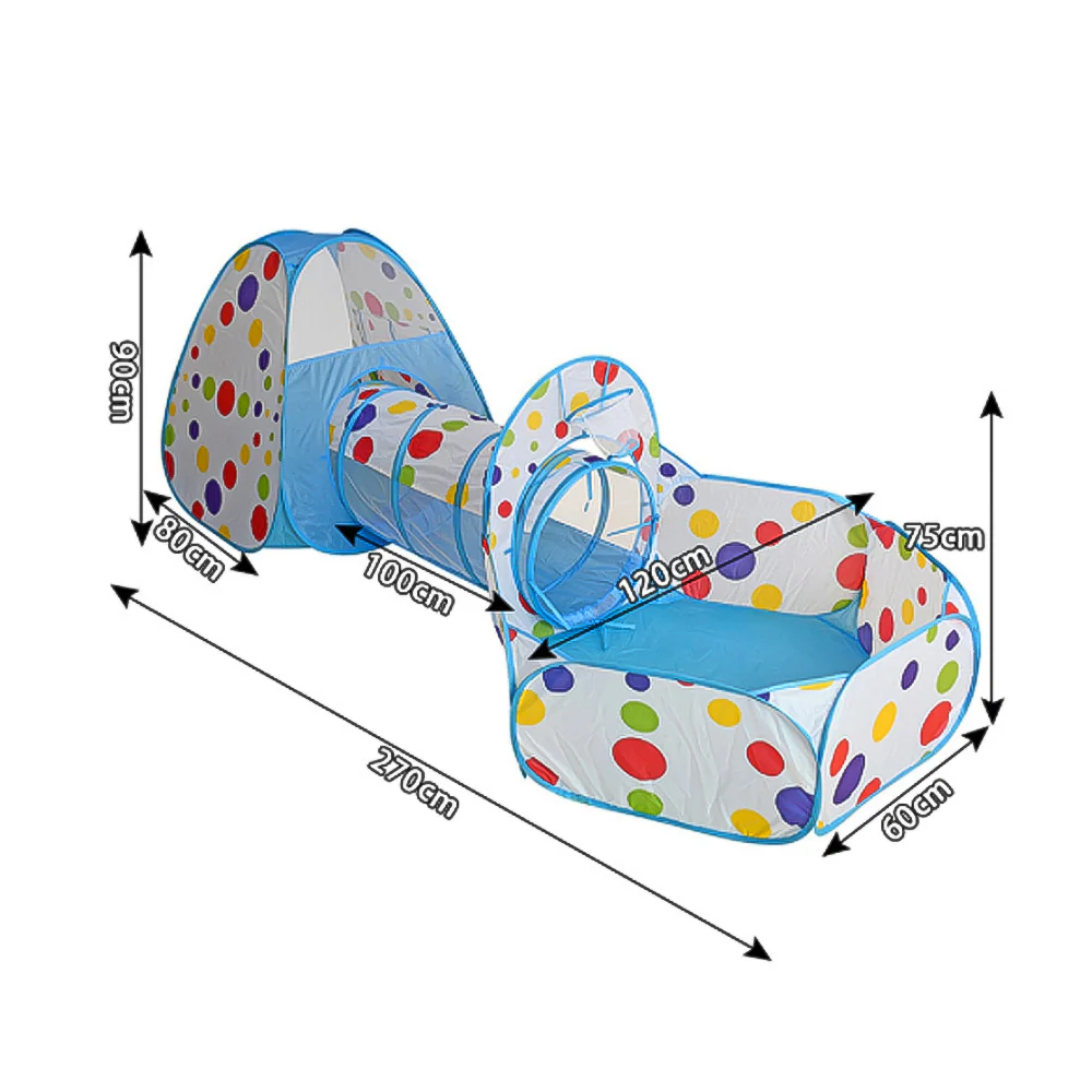 Kidkid 3-in-1 Kids Pop-Up Play Tent Set with Tunnel and Ball Pit Playhouse - Image 9