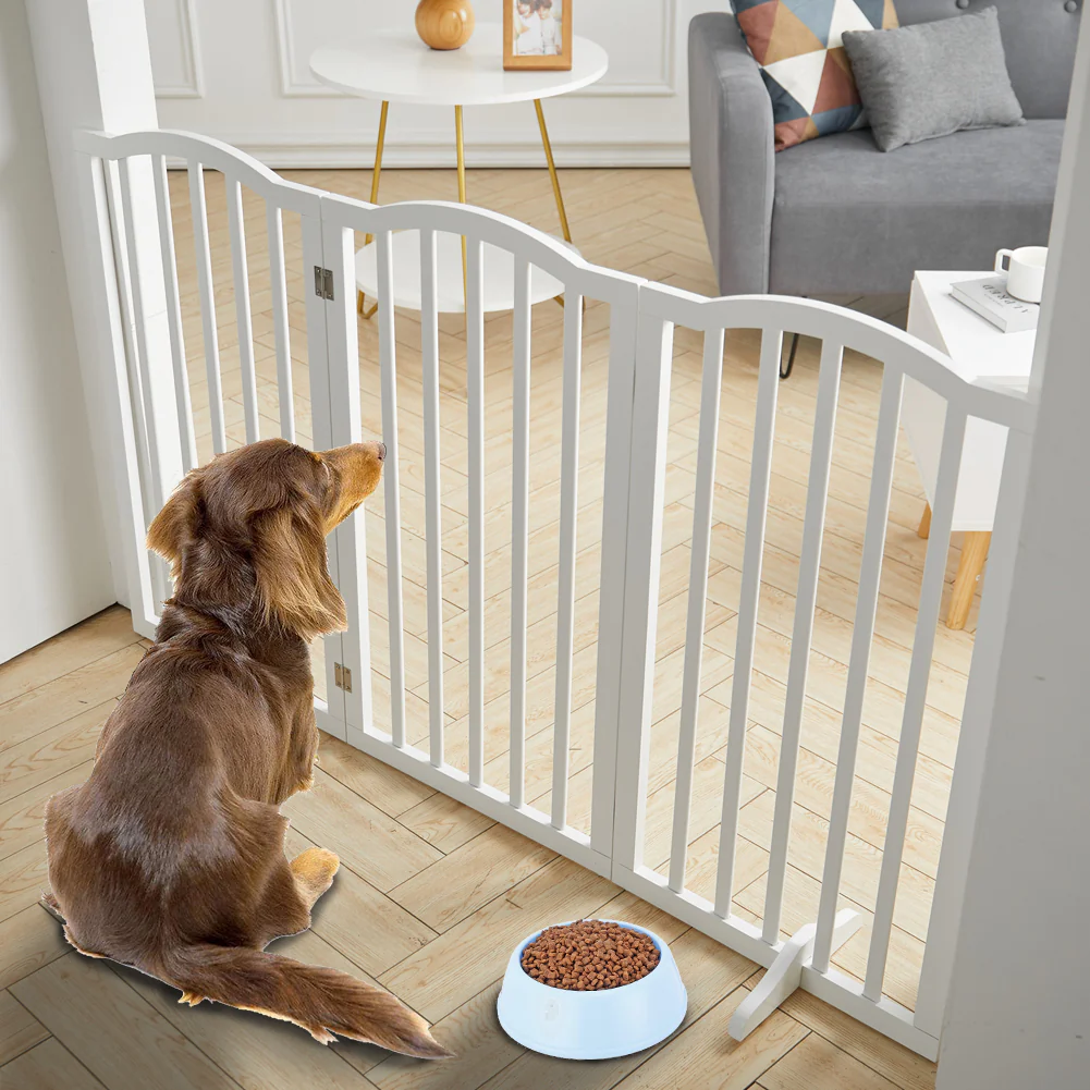 Kidkid 3 Panel Wooden Foldable Freestanding Pet Gate