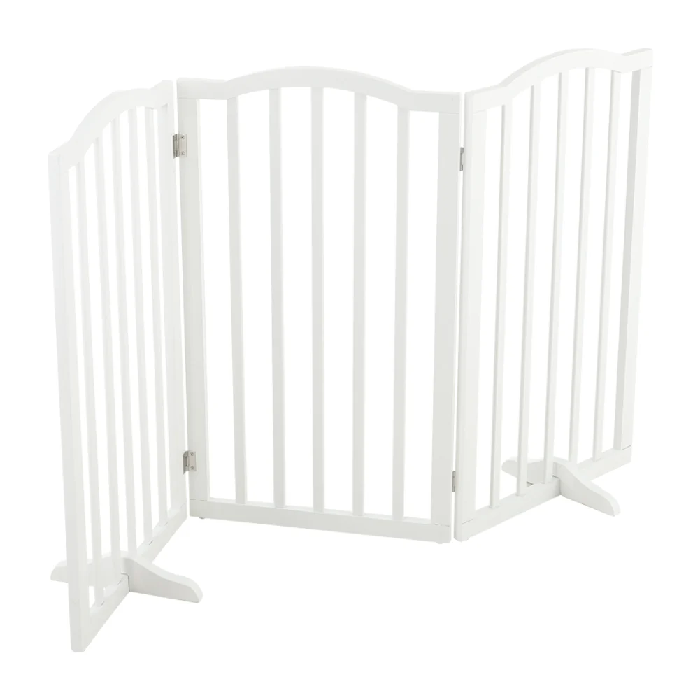 Kidkid 3 Panel Wooden Foldable Freestanding Pet Gate - Image 4