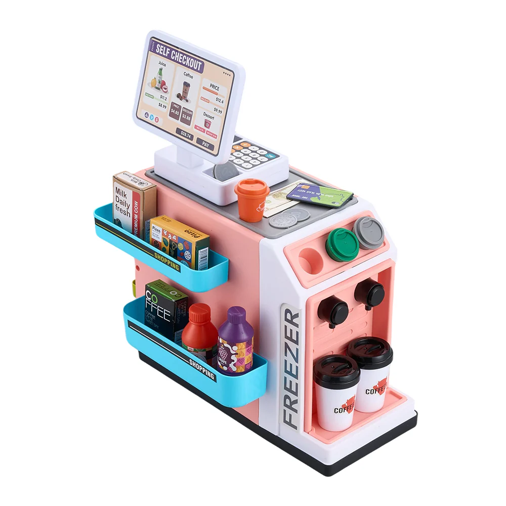 Kidkid 46PCS Kids Mini Supermarket Playset With Cash Register Scanner - Image 4