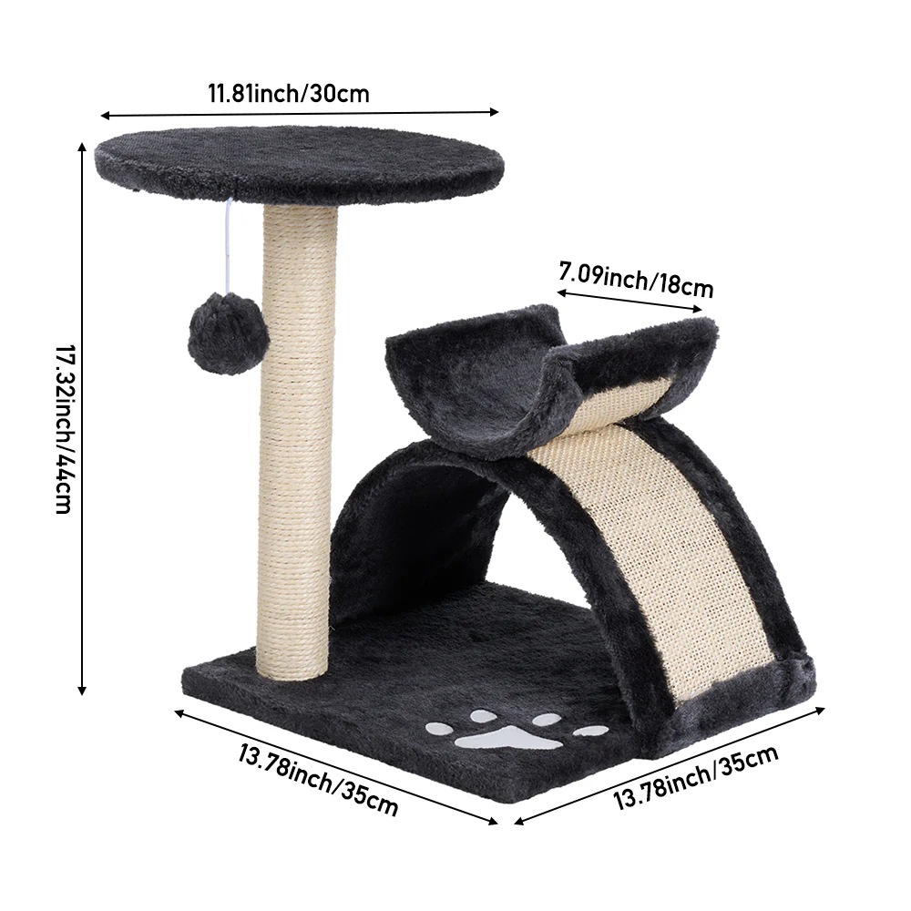 KidKid Cat Tree with Sisal Scratching Post and Hanging Toy - Image 9