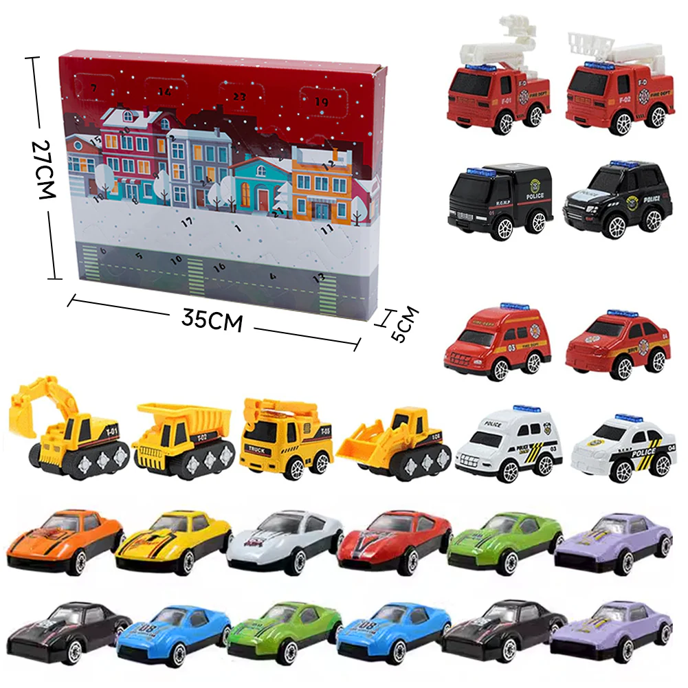 Kidkid Christmas Advent Calendar with 24 Pull-Back Car Toys - Image 6