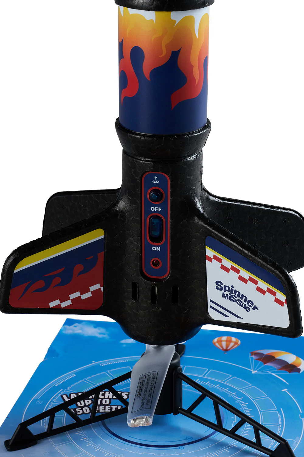 Kidkid Electric Spinner Rocket Launcher Toy With Parachute For Kids - Image 4