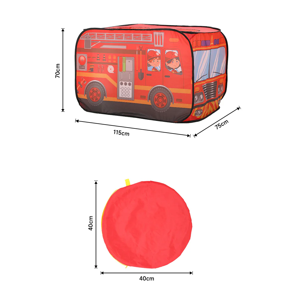 Kidkid Fire Engine-Themed Play Tent with 2 Top Openings - Image 10