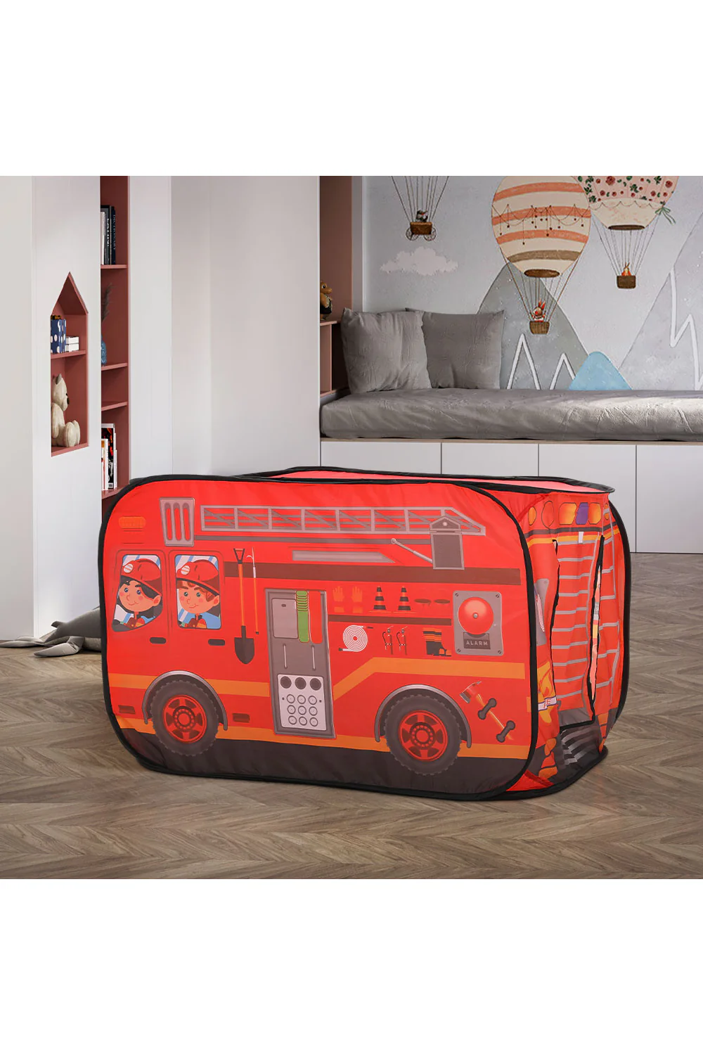 Kidkid Fire Engine-Themed Play Tent with 2 Top Openings - Image 2